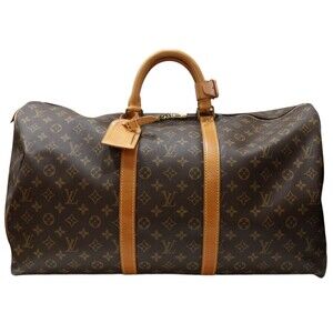 Louis Vuitton Keepall Monogram Canvas Brown Boston Travel Bag